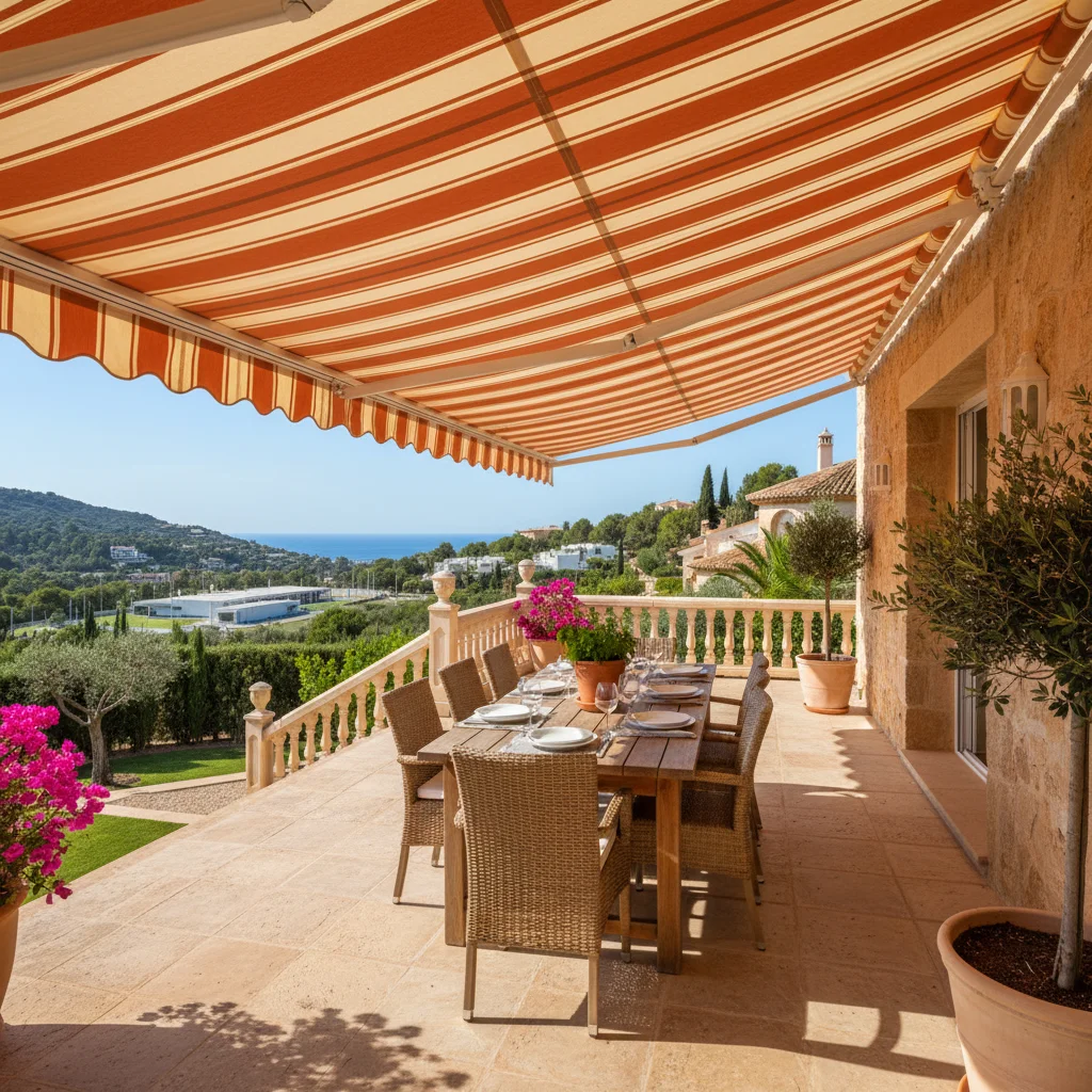 Awnings & Toldos setup on a Mediterranean terrace in La Nucía, Costa Blanca