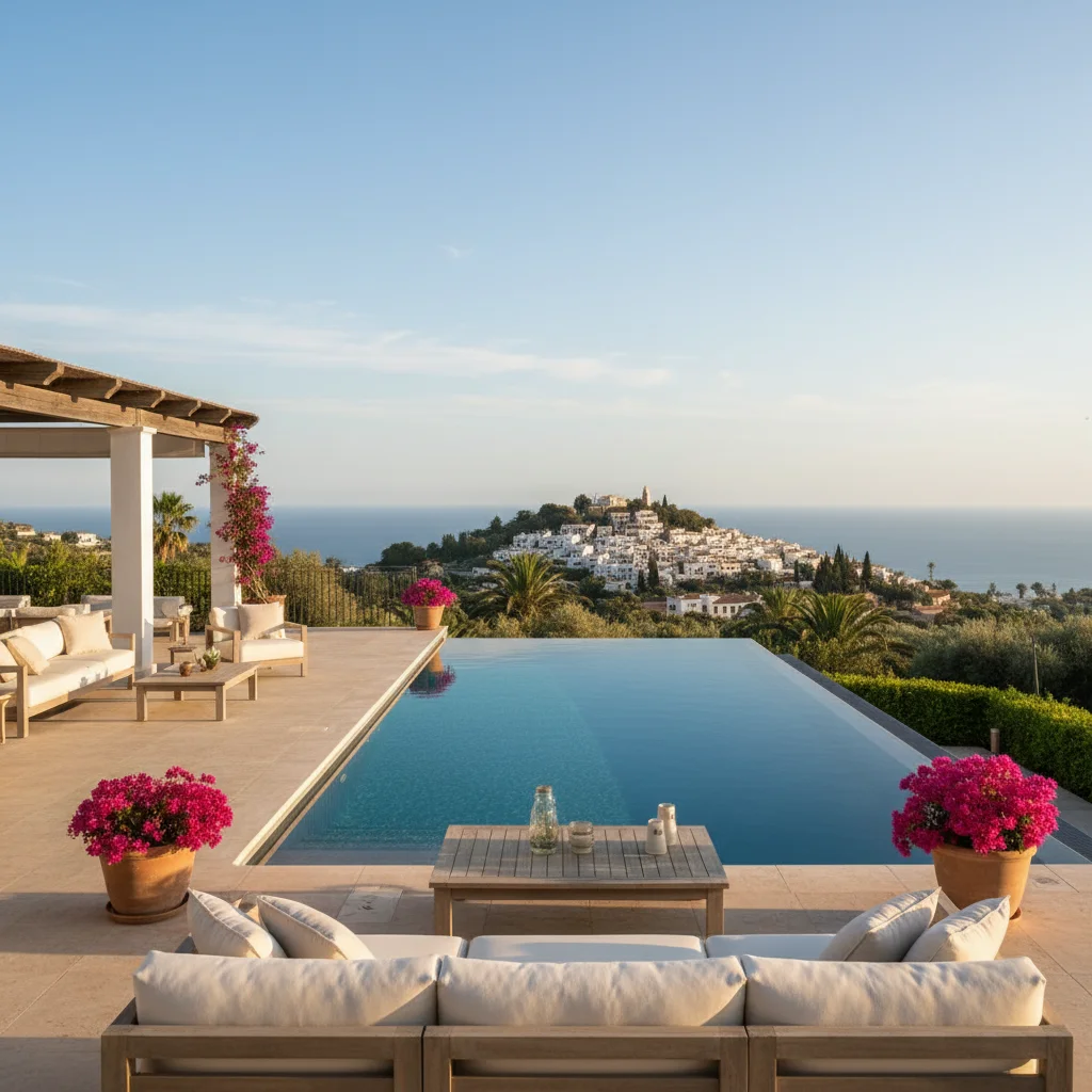 Swimming Pools setup on a Mediterranean terrace in San Miguel de Salinas, Costa Blanca